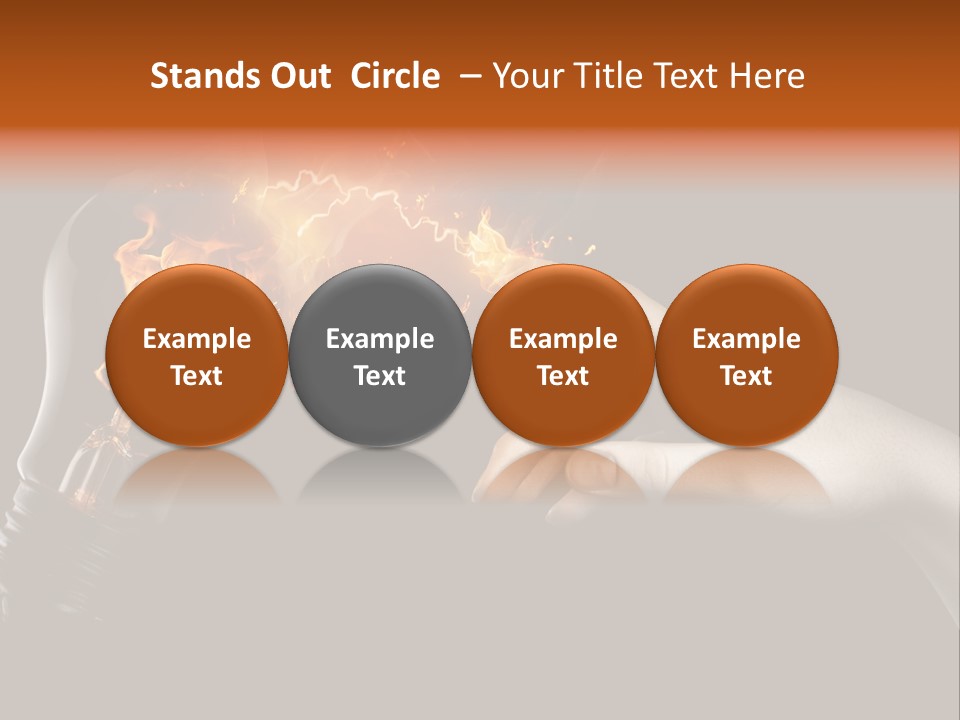 A Person Pointing At A Light Bulb With Fire Coming Out Of It PowerPoint Template