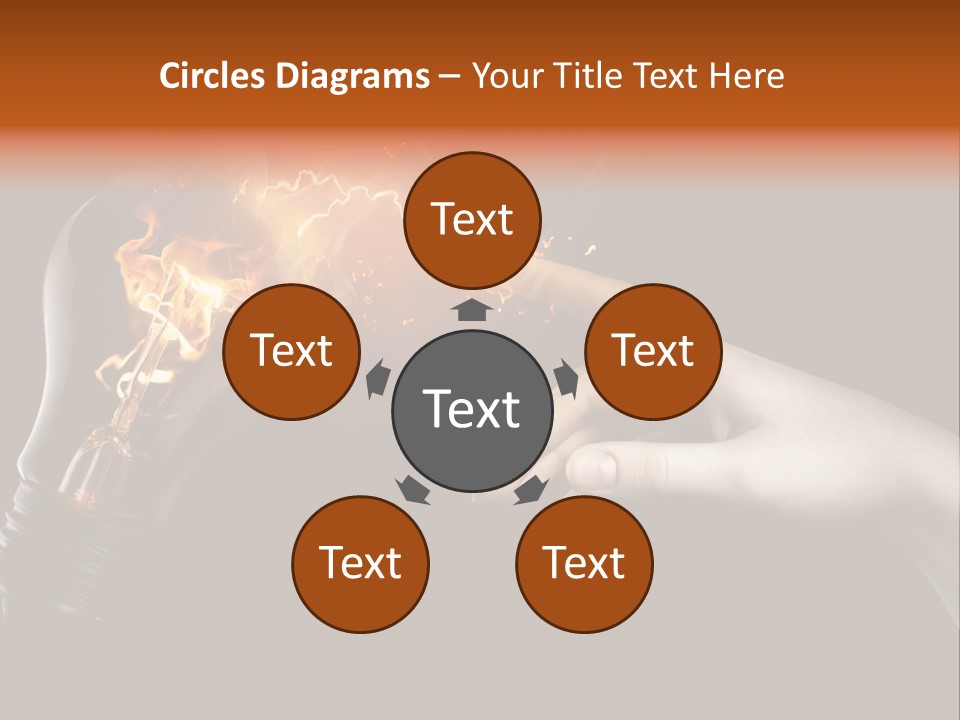 A Person Pointing At A Light Bulb With Fire Coming Out Of It PowerPoint Template