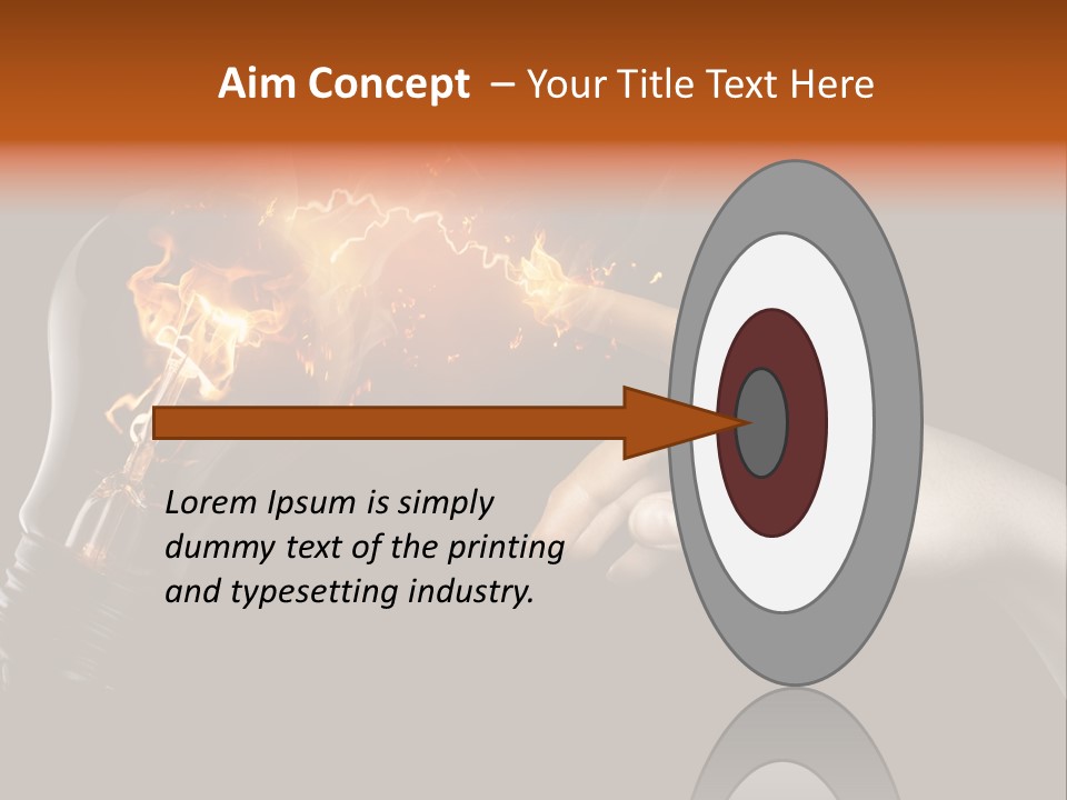 A Person Pointing At A Light Bulb With Fire Coming Out Of It PowerPoint Template