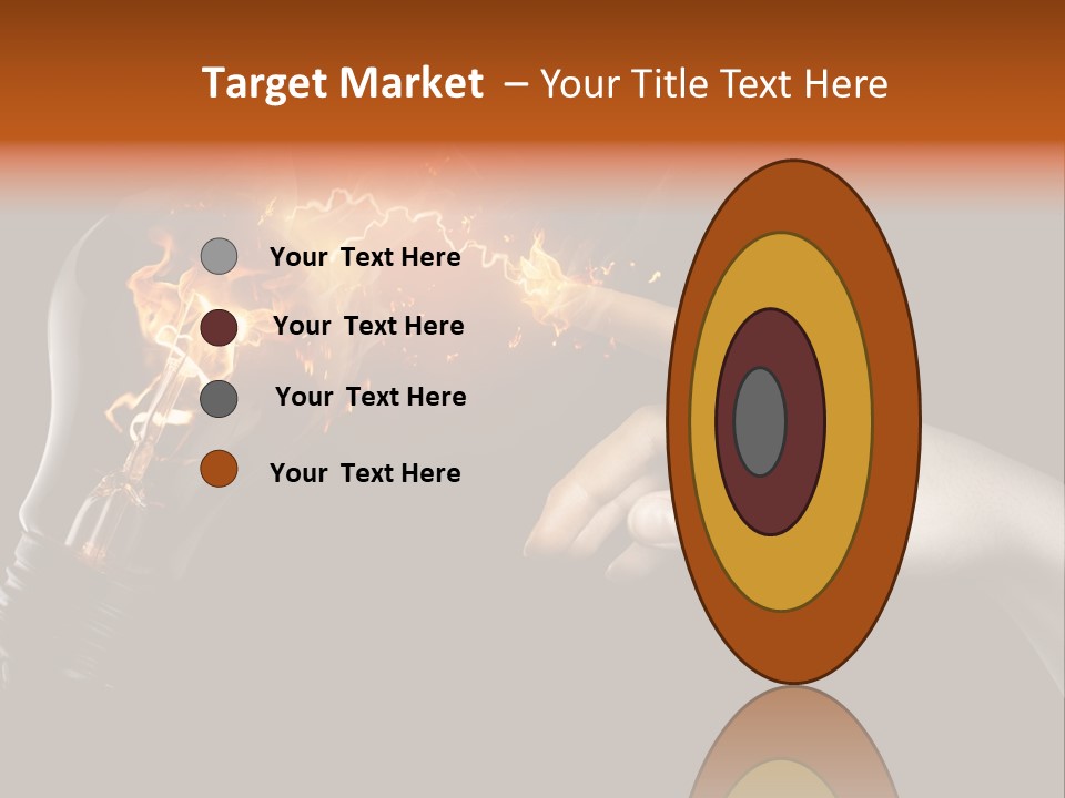 A Person Pointing At A Light Bulb With Fire Coming Out Of It PowerPoint Template