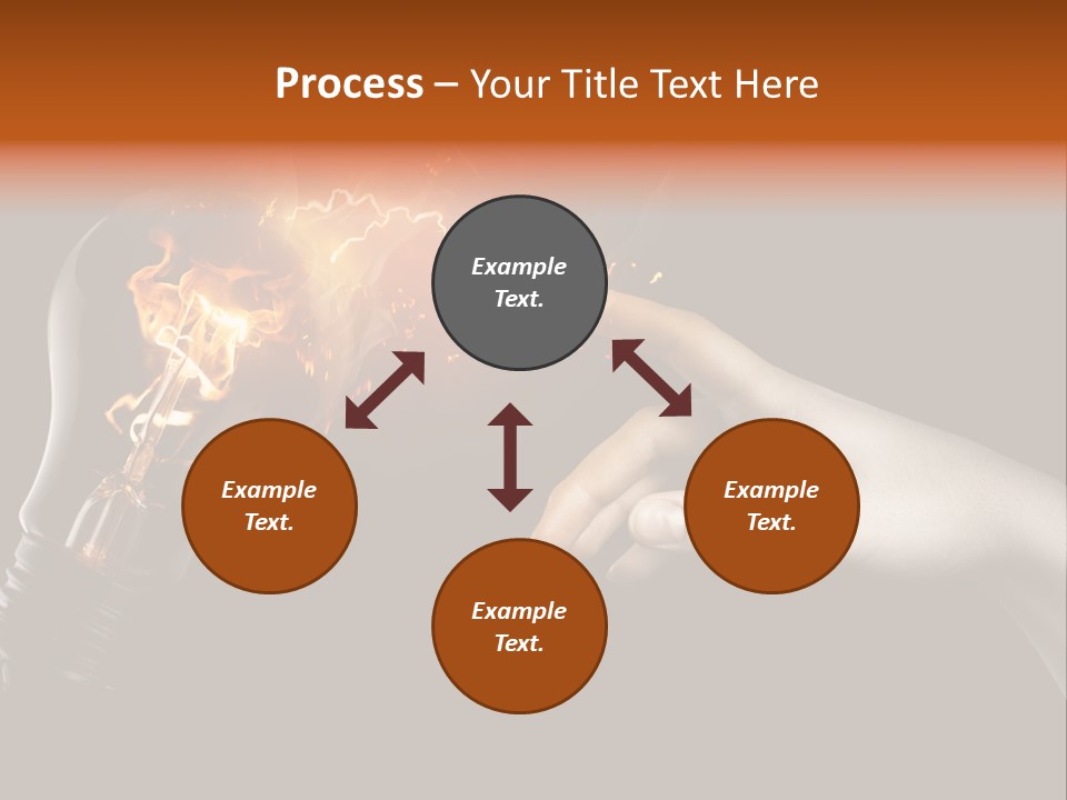 A Person Pointing At A Light Bulb With Fire Coming Out Of It PowerPoint Template