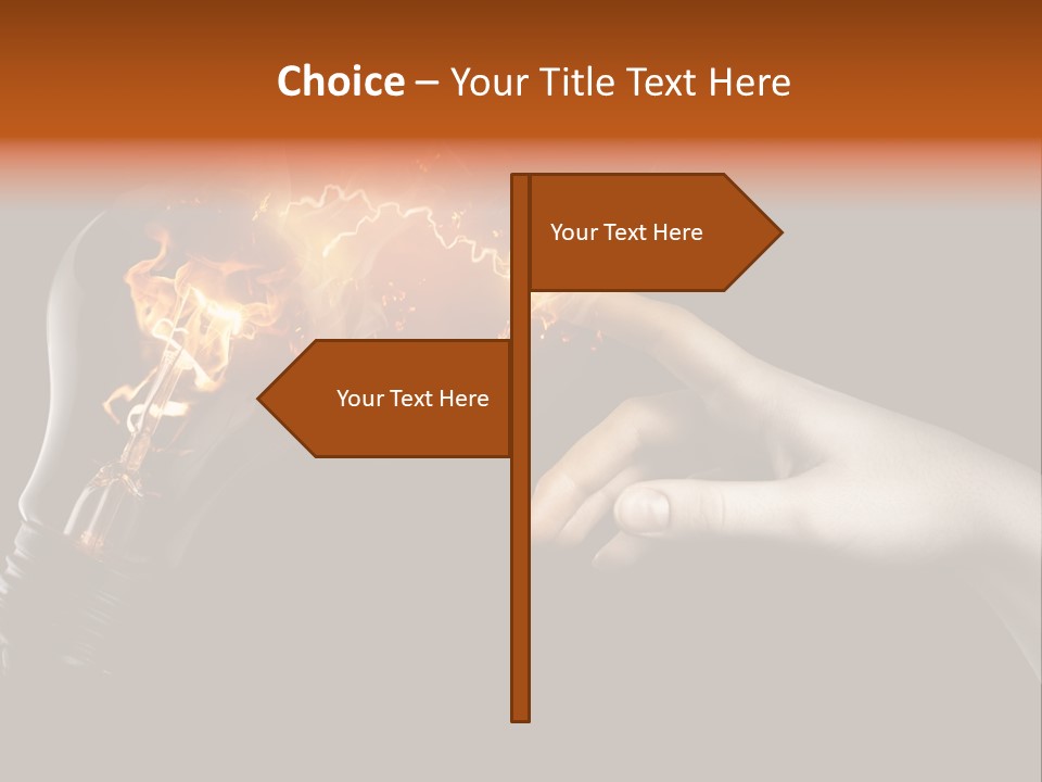 A Person Pointing At A Light Bulb With Fire Coming Out Of It PowerPoint Template
