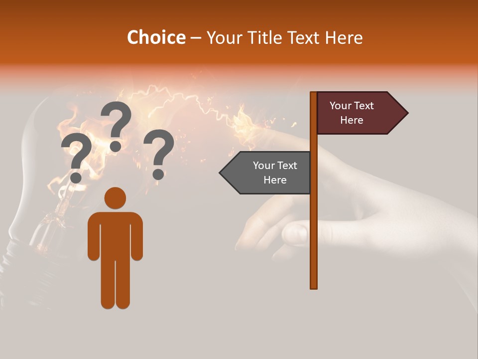 A Person Pointing At A Light Bulb With Fire Coming Out Of It PowerPoint Template
