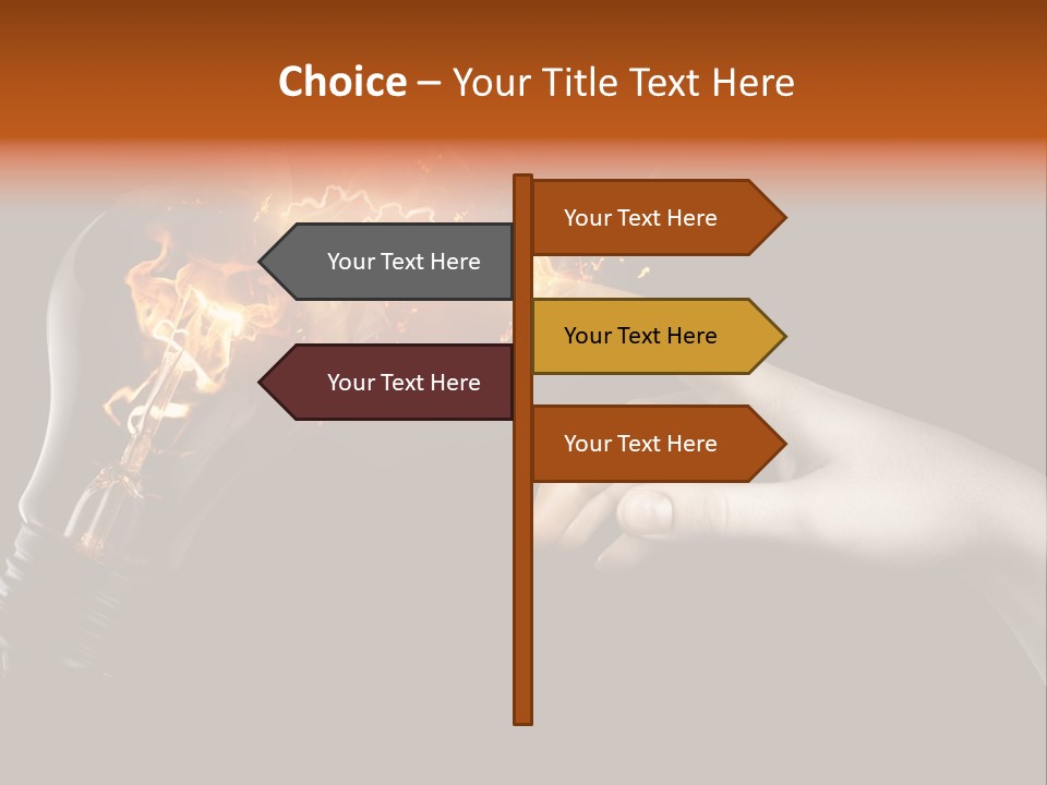 A Person Pointing At A Light Bulb With Fire Coming Out Of It PowerPoint Template