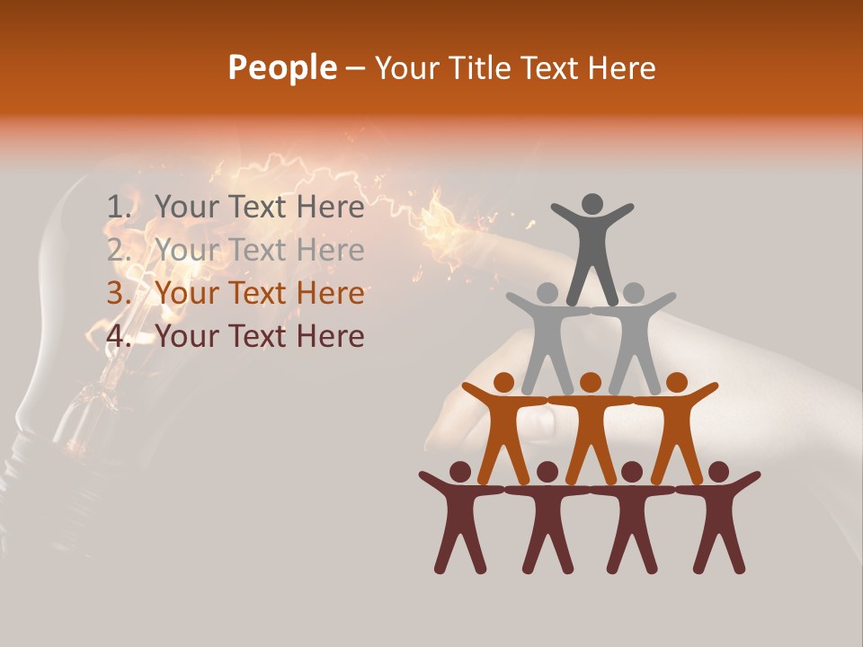 A Person Pointing At A Light Bulb With Fire Coming Out Of It PowerPoint Template