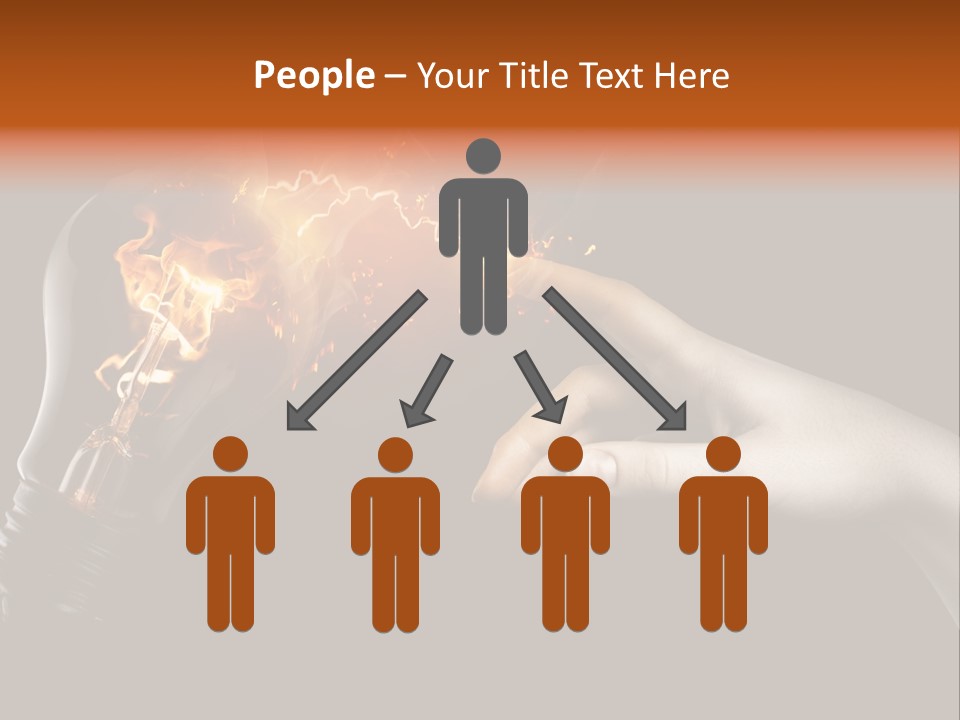 A Person Pointing At A Light Bulb With Fire Coming Out Of It PowerPoint Template