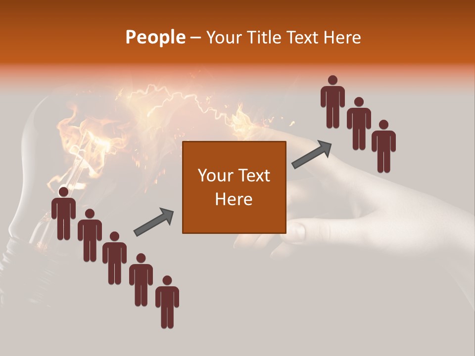 A Person Pointing At A Light Bulb With Fire Coming Out Of It PowerPoint Template