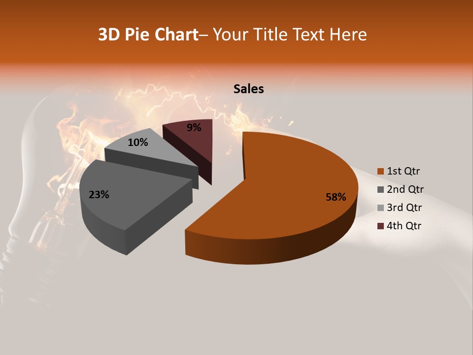 A Person Pointing At A Light Bulb With Fire Coming Out Of It PowerPoint Template