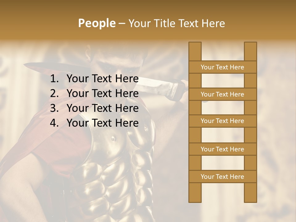 Serious Fighter Power PowerPoint Template