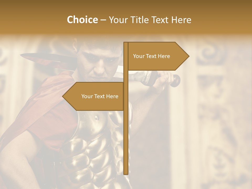 Serious Fighter Power PowerPoint Template