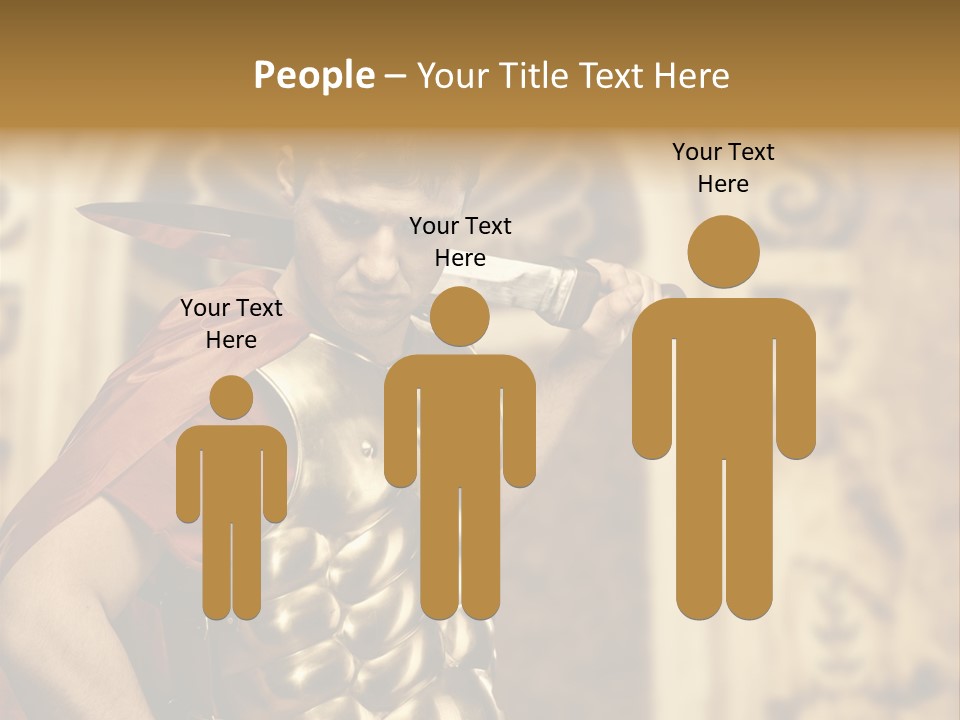 Serious Fighter Power PowerPoint Template