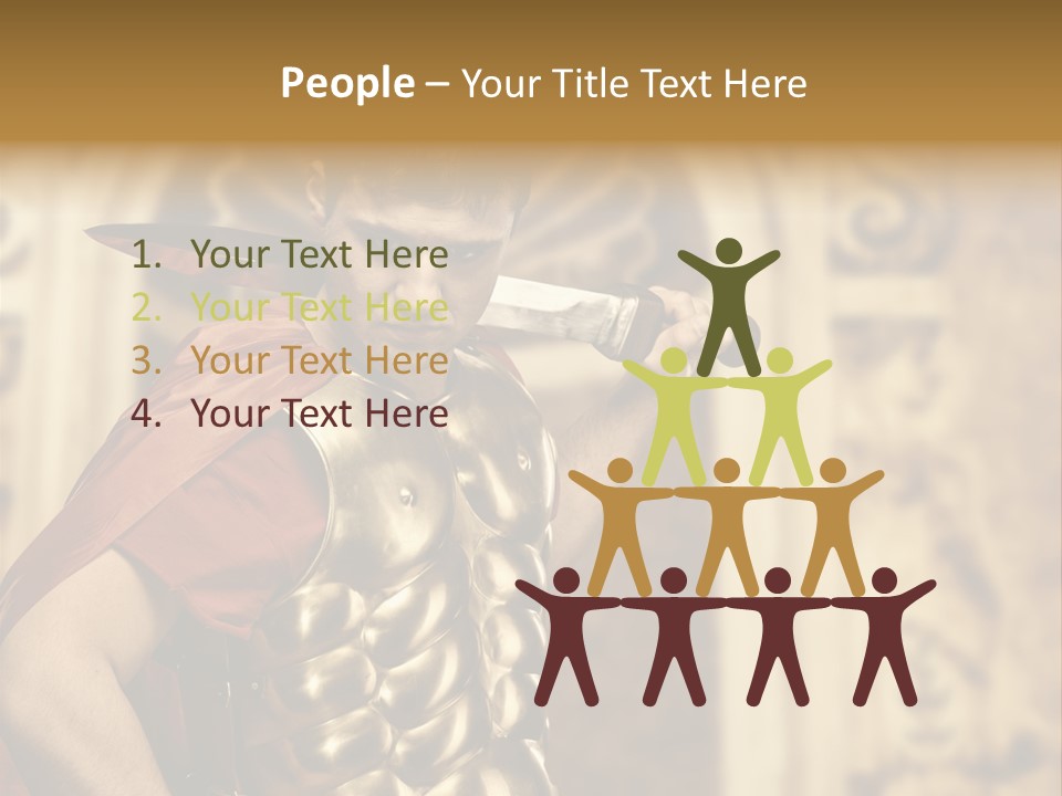 Serious Fighter Power PowerPoint Template