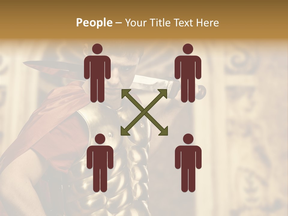 Serious Fighter Power PowerPoint Template