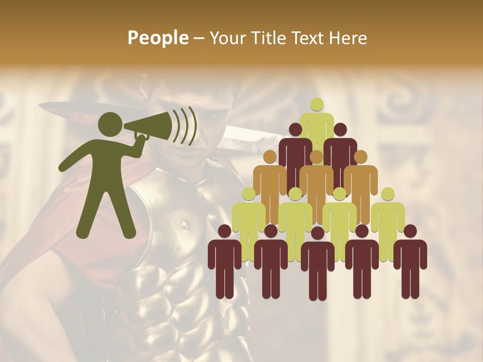 Serious Fighter Power PowerPoint Template