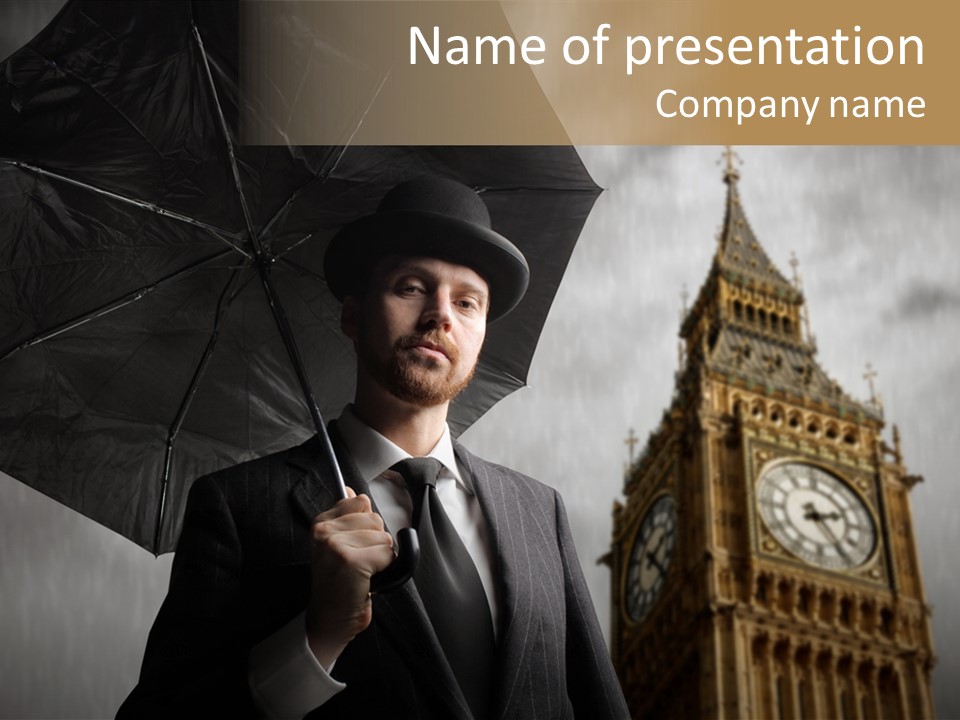 Business London Clock PowerPoint Template