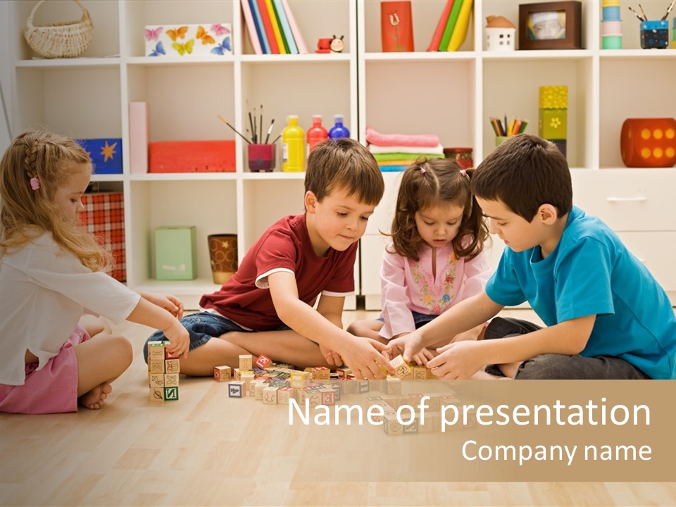 Play Blue Person PowerPoint Template