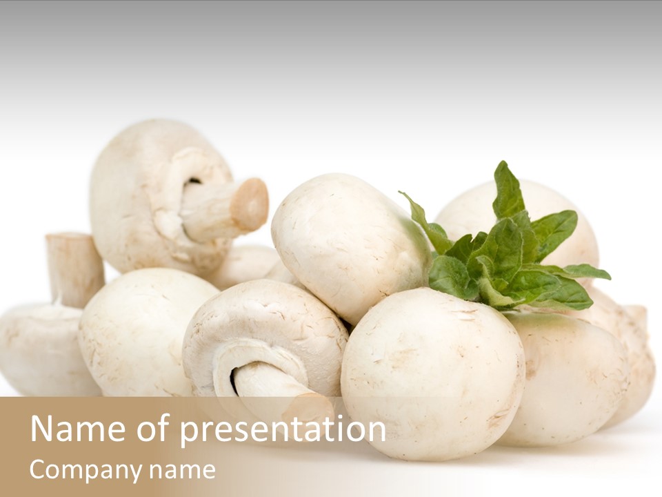 Trimmings Freshness Champignon PowerPoint Template