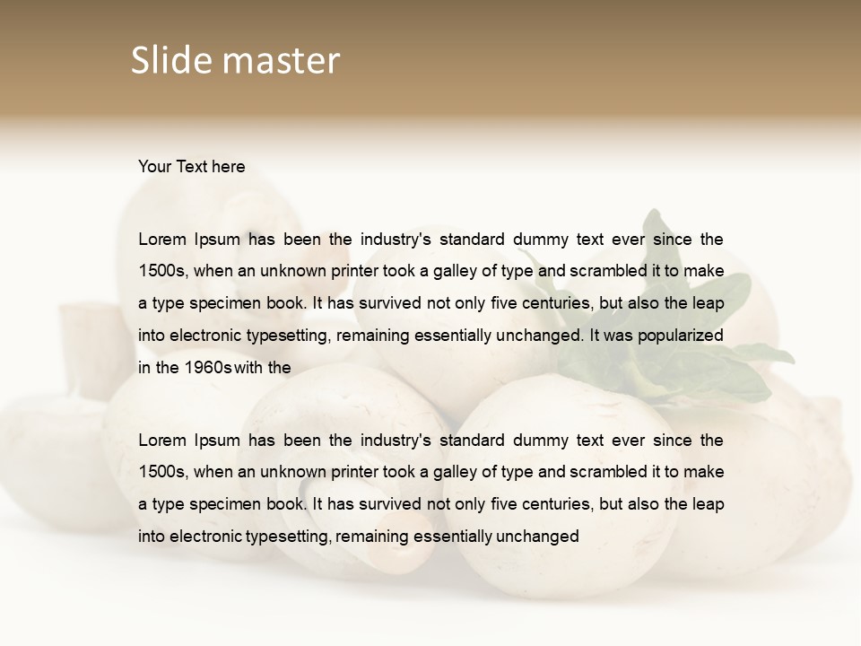 Trimmings Freshness Champignon PowerPoint Template