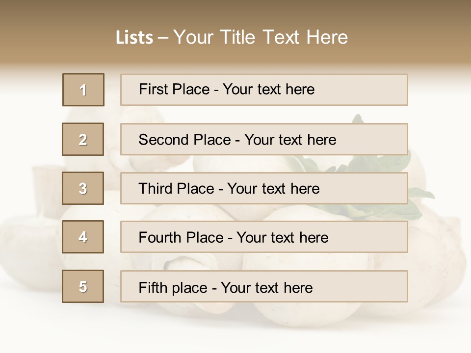Trimmings Freshness Champignon PowerPoint Template