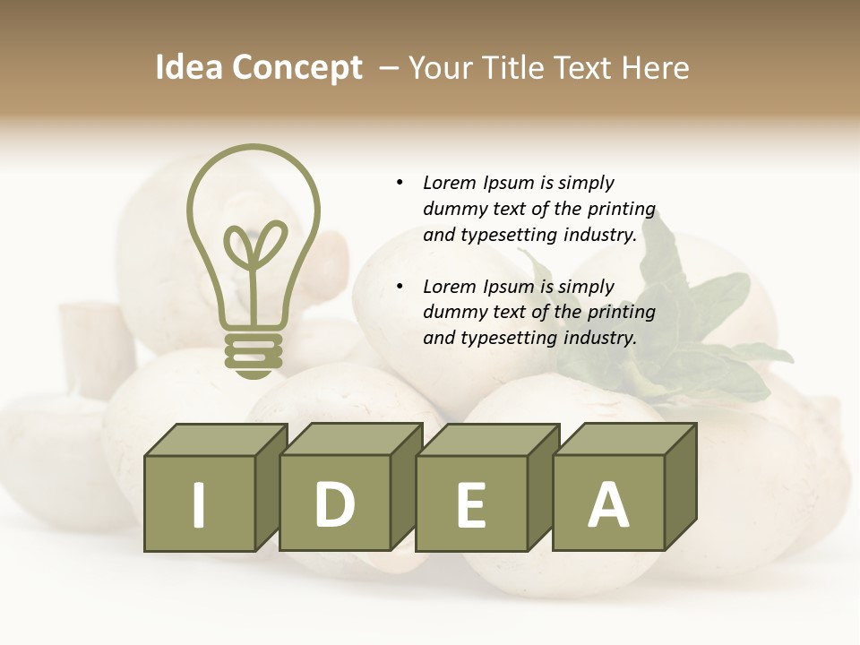 Trimmings Freshness Champignon PowerPoint Template