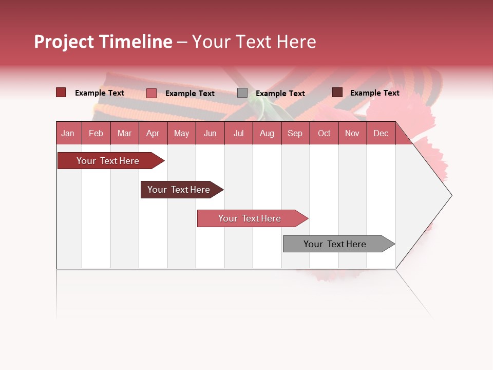A Red Flower And A Medal On A White Background PowerPoint Template