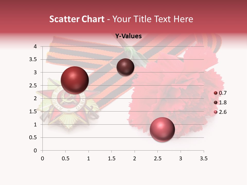 A Red Flower And A Medal On A White Background PowerPoint Template