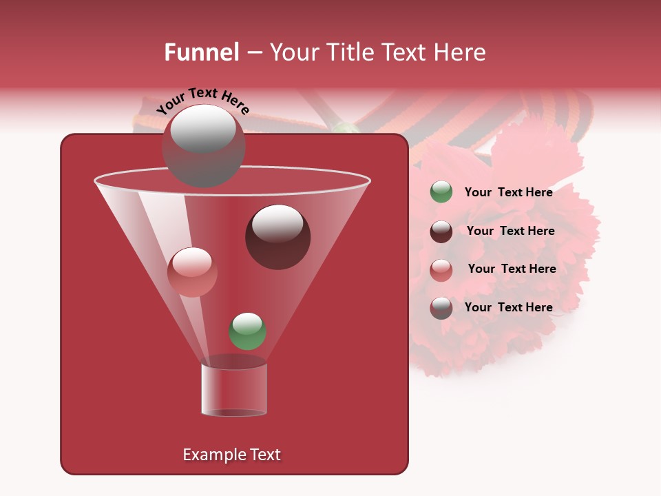 A Red Flower And A Medal On A White Background PowerPoint Template