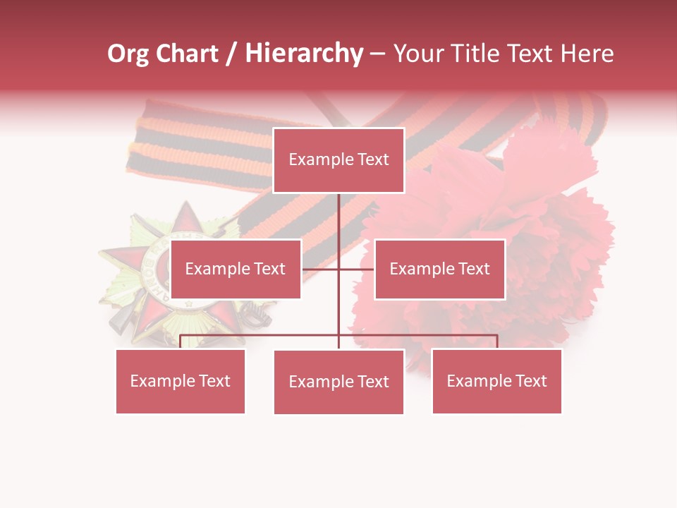 A Red Flower And A Medal On A White Background PowerPoint Template