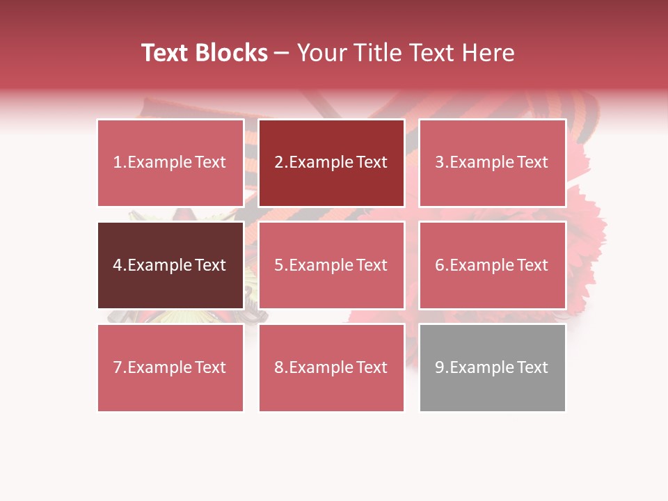 A Red Flower And A Medal On A White Background PowerPoint Template