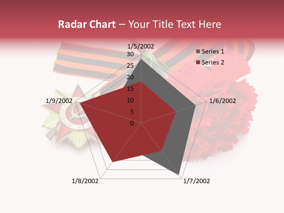 A Red Flower And A Medal On A White Background PowerPoint Template