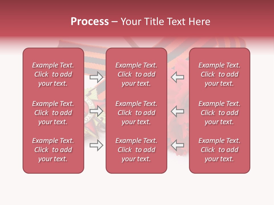 A Red Flower And A Medal On A White Background PowerPoint Template