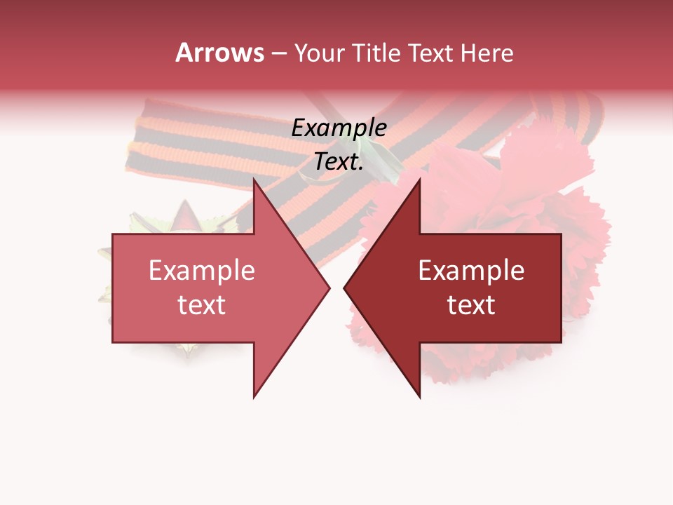 A Red Flower And A Medal On A White Background PowerPoint Template