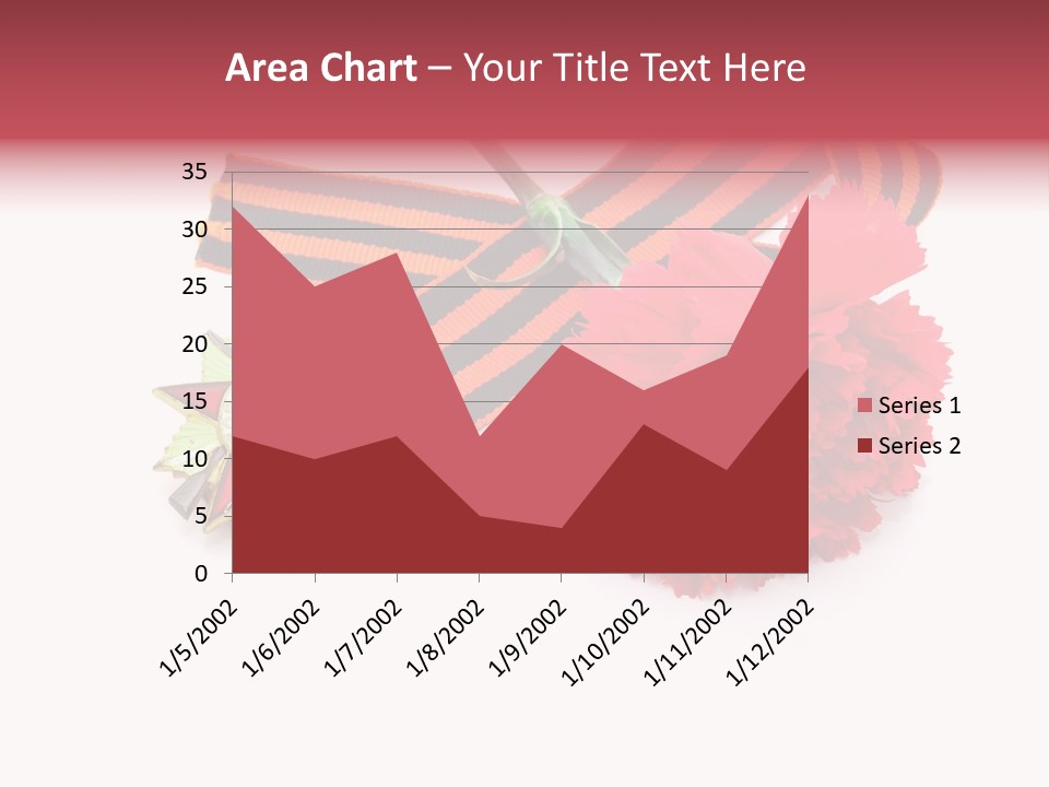A Red Flower And A Medal On A White Background PowerPoint Template