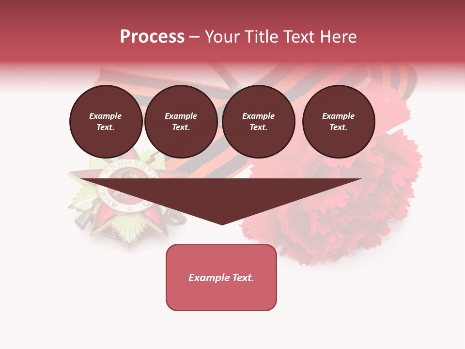 A Red Flower And A Medal On A White Background PowerPoint Template