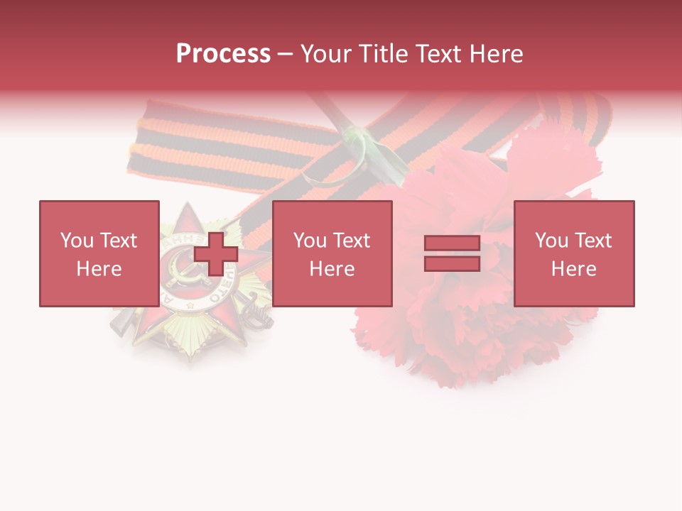 A Red Flower And A Medal On A White Background PowerPoint Template