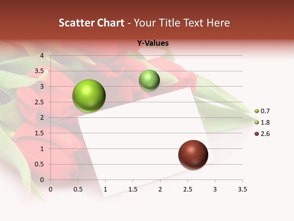 A Bunch Of Red Tulips With A White Card PowerPoint Template
