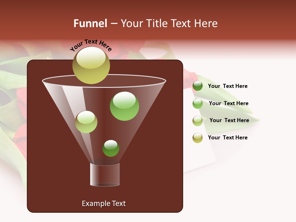 A Bunch Of Red Tulips With A White Card PowerPoint Template