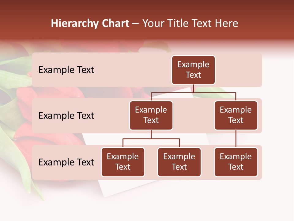 A Bunch Of Red Tulips With A White Card PowerPoint Template
