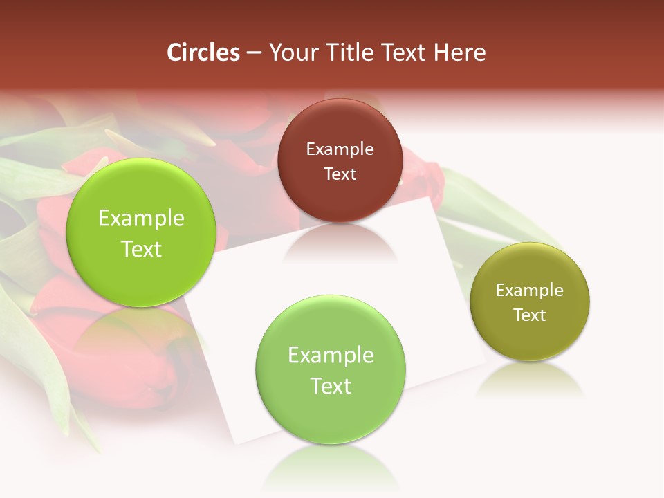 A Bunch Of Red Tulips With A White Card PowerPoint Template