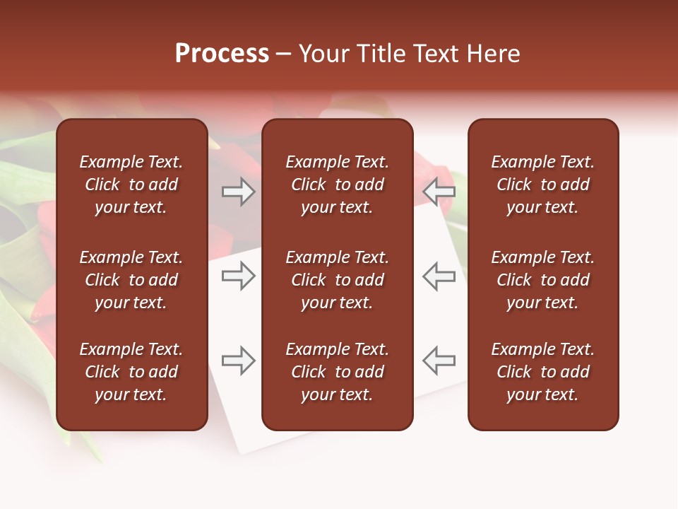 A Bunch Of Red Tulips With A White Card PowerPoint Template
