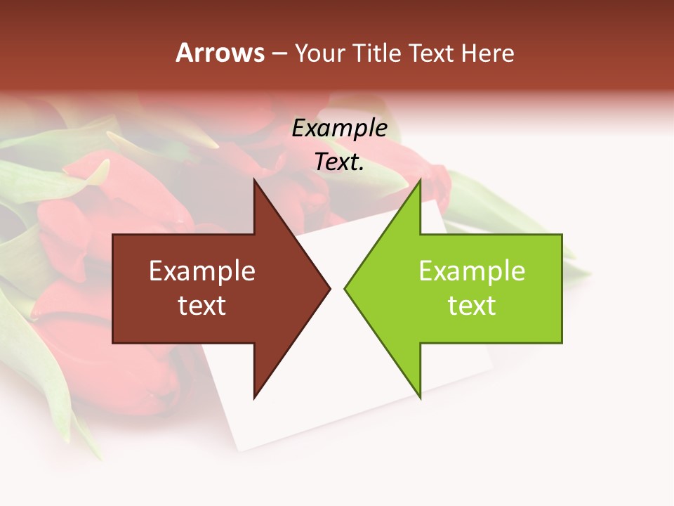 A Bunch Of Red Tulips With A White Card PowerPoint Template