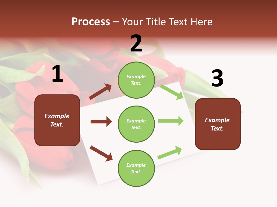 A Bunch Of Red Tulips With A White Card PowerPoint Template