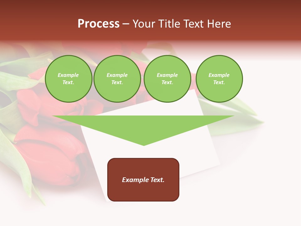 A Bunch Of Red Tulips With A White Card PowerPoint Template