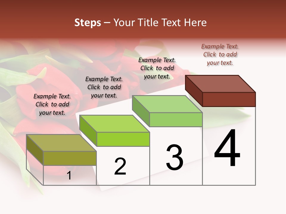 A Bunch Of Red Tulips With A White Card PowerPoint Template