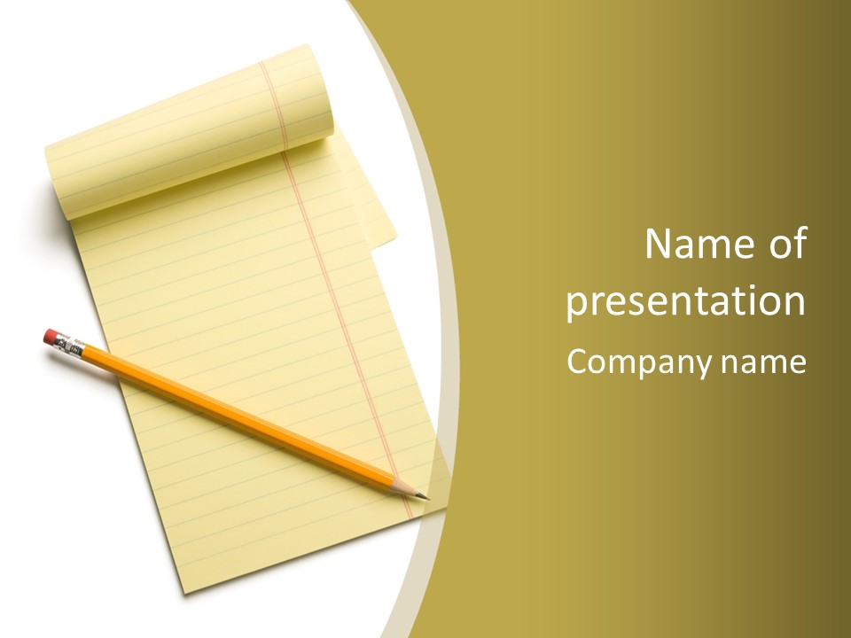 A Piece Of Paper With A Pencil On Top Of It PowerPoint Template