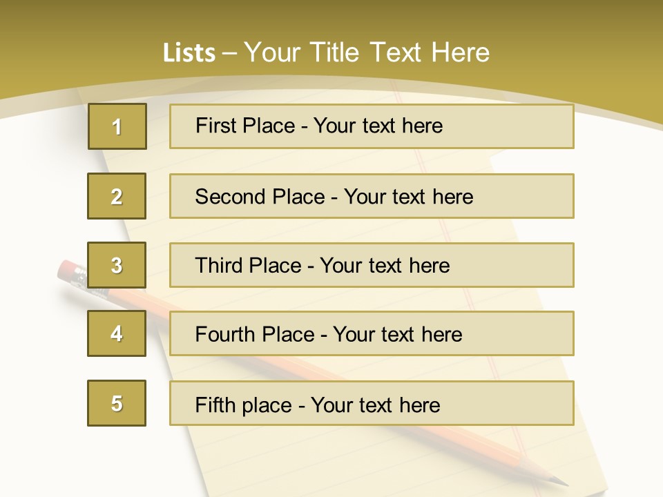 A Piece Of Paper With A Pencil On Top Of It PowerPoint Template