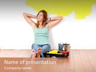 Yellow Young Housework PowerPoint Template