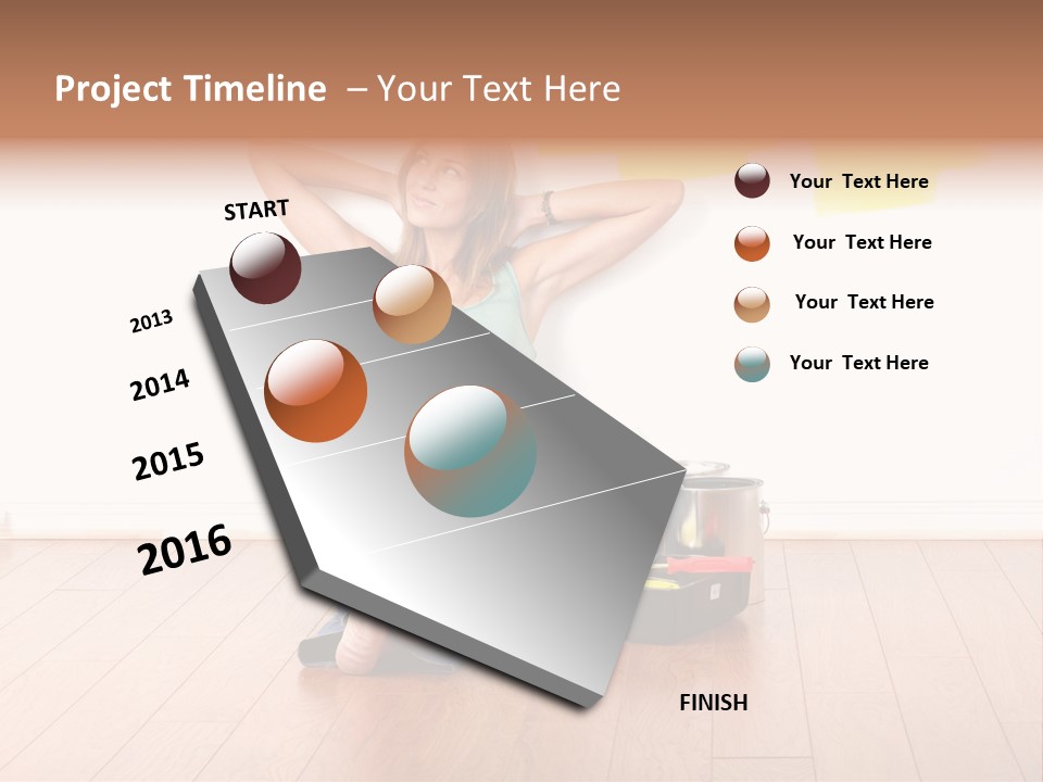 Yellow Young Housework PowerPoint Template