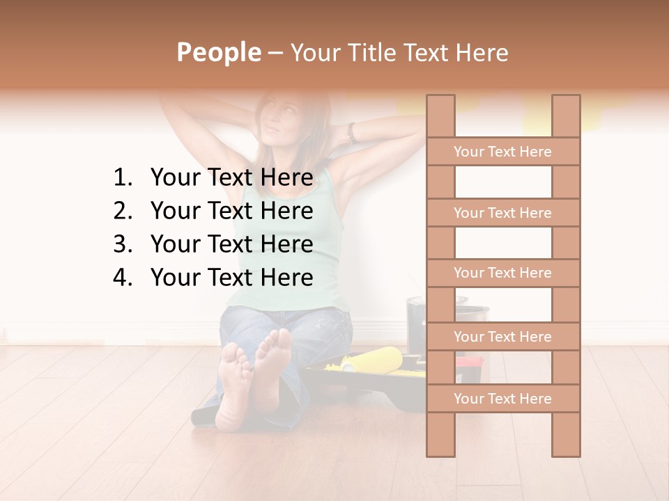 Yellow Young Housework PowerPoint Template