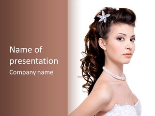 Girl Closeup Curly PowerPoint Template